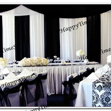 Свадебные украшения фон с гирлянды свадьбы& Банкет Задний план Шторы фон в черный и белый Цвет