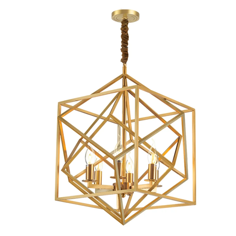 

Modern Simple full Copper pendant light Bedroom Dining room Living Room hanging lamp Luxury Home droplight 3W 6 heads E14 bulb
