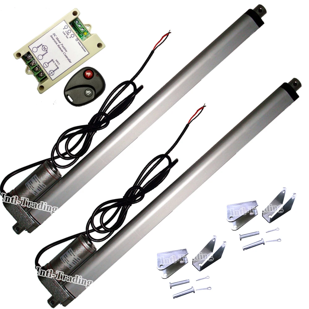 2 Dual 450mm/18" Stroke 1000N/220Pound Multi function 14mm/s 12Volt DC