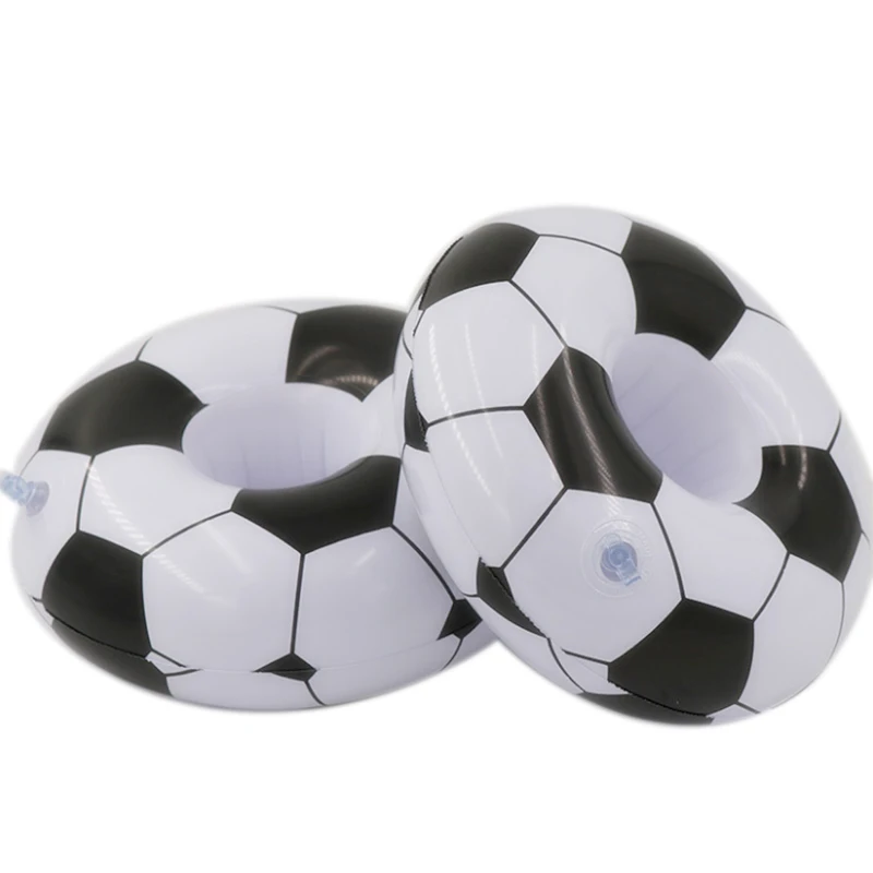 

1pc Beach Party Inflatable Football Drink Pool Float Inflatable Cup Coasters Cola Beverage Cup Holder For Swimming Pool