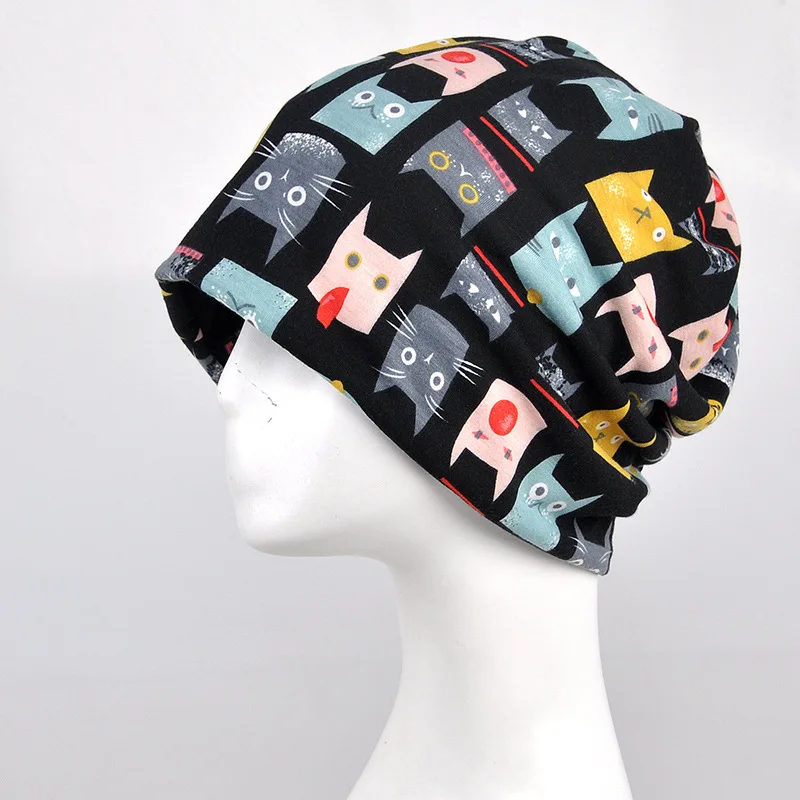 3 цвета унисекс с рисунком кота шапки для туризма Cotton Velvet вязаная Кепки Повседневное воротник шарф маска осенние зимние шапки-бини