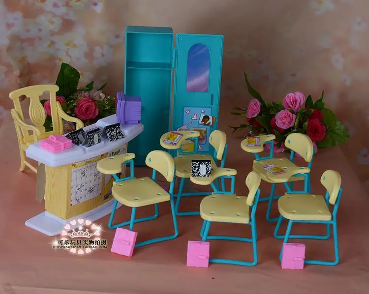  for barbie teacher classroom school desk Student class barbie kindergarten furniture barbie house a - 33034938502