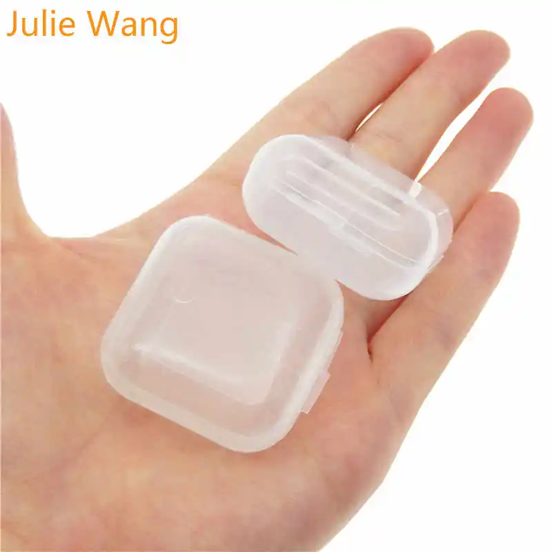 

Julie Wang 10PCS Round Square Plastic Slime Storage Box Jewelry Containers Beads Cabochon Pills Makeup Foam Ball Storage Box