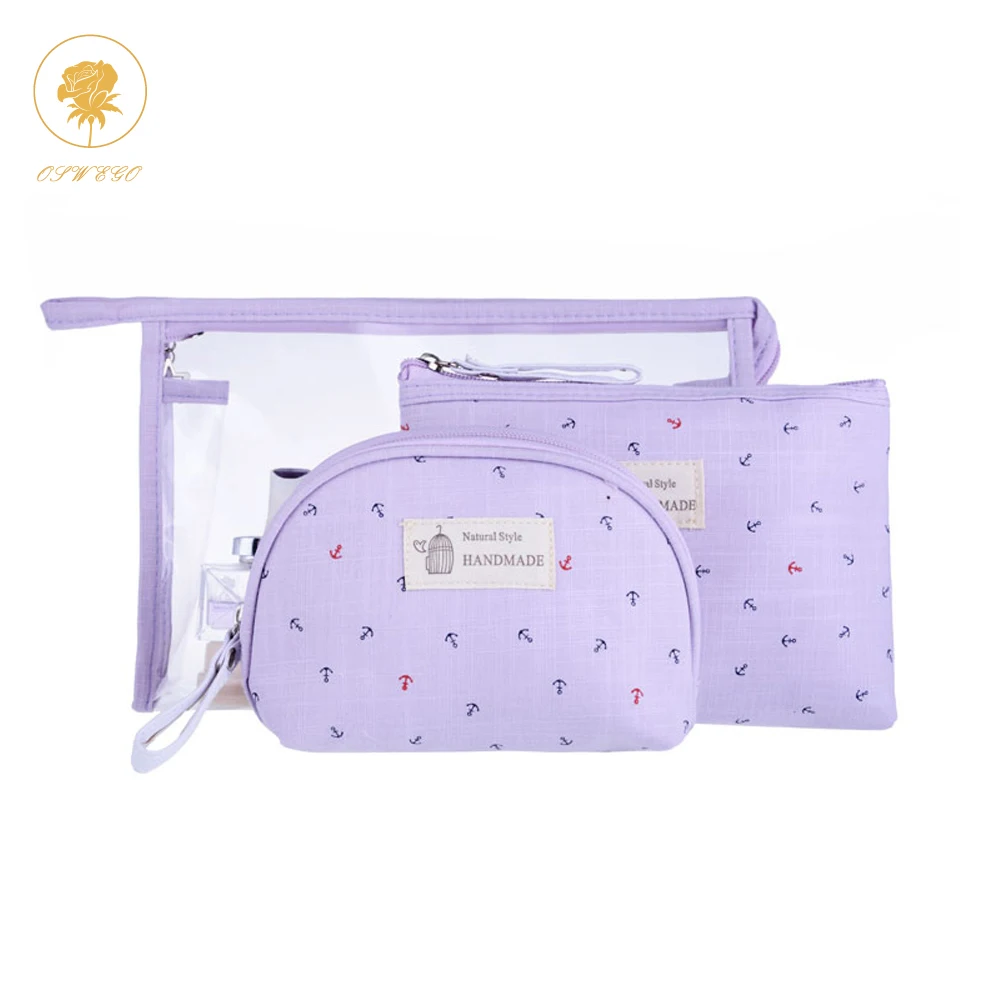 

Oswego Makeup Bag 3 IN 1 Transparent PVC Waterproof Cosmetic Bag Travel Fashion Ladies Toiletry Organizer Case Clutch Tote Hot
