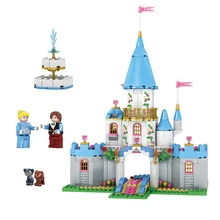 KAZI Cinderella Series Educational Girls Toy Set Construction Castle Model Building Brick Assemble Girls Blocks Friends