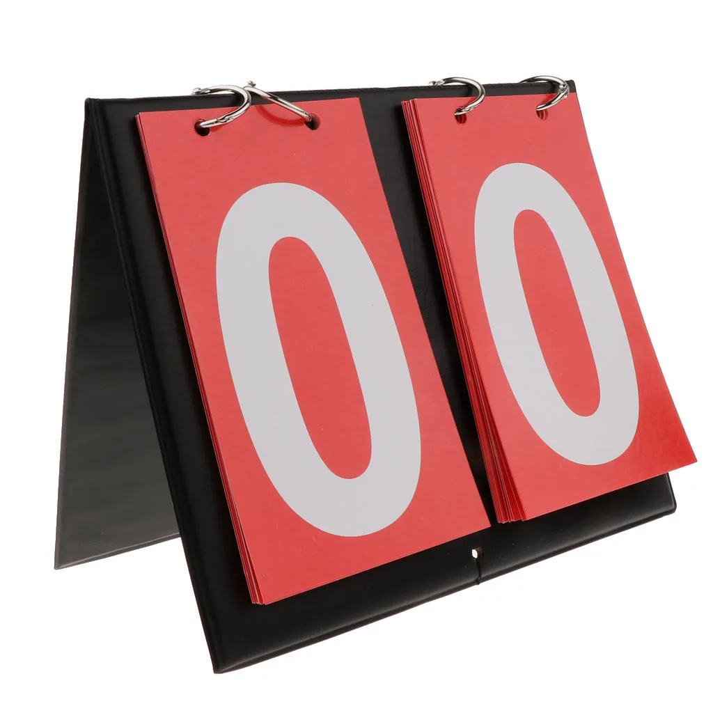 2 colors Waterproof Sports 2-Digital Scoreboard Table Top Flip Score Count Board for Basketball Volleyball Scoreboard Flipper