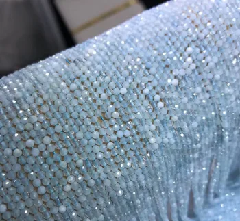 

2.7-2.9mm Natural Crystal Aquamarine Facet Beads For Jewelry Diy Bracelet Beads ,Fine Jewelry beads Strand 15" Drop Shipping