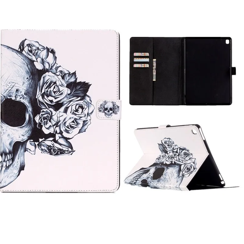For ipad pro 9.7 Mini Case Smart Tablet Cover Flip Wallet Stand PU Leather Card Holder Black Finger Pattern For Apple Ipad pro  (36)