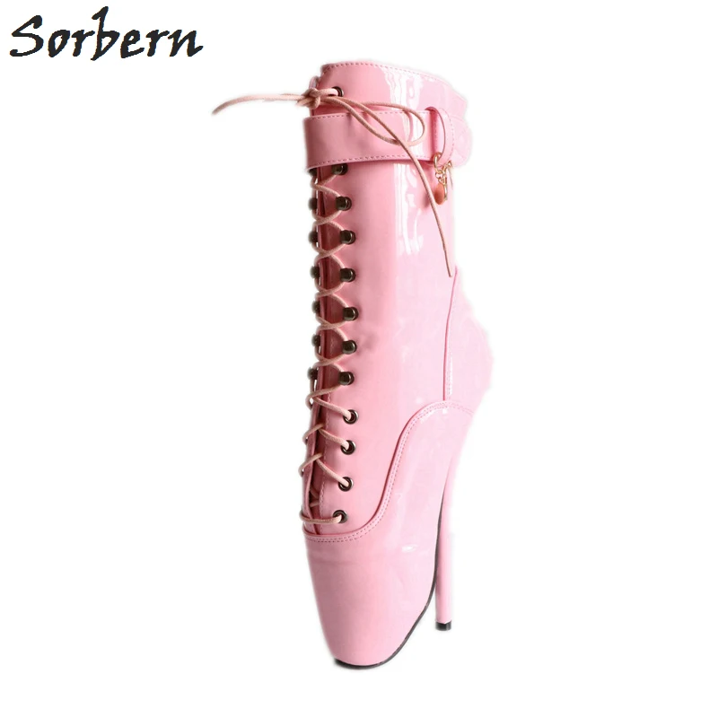 Sorbern 18 см Babe розовый блестящий сексуальный фетиш-сапоги на высоком каблуке Pinup косплей сапоги балетные танцевальные шоу сапоги балетные