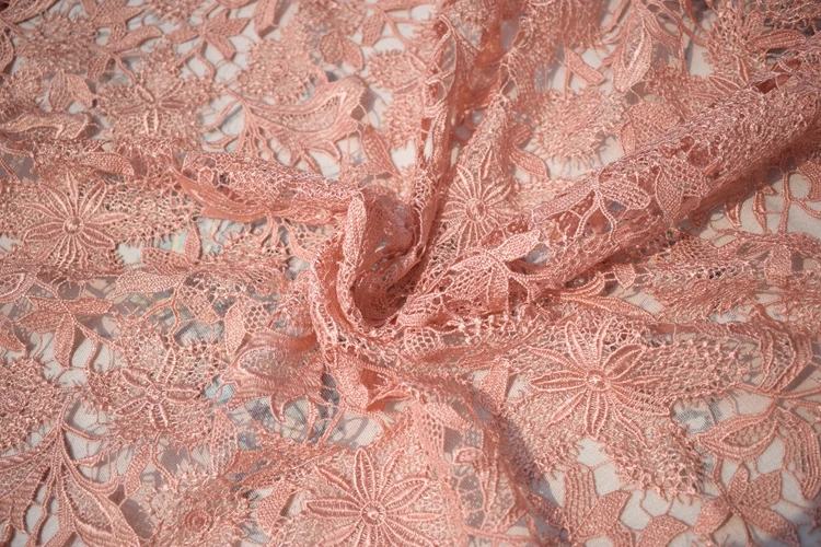 Кленовый лист выдолбленный трехмерная вышивка Водорастворимая кружевная ткань для платья tissu tecido tissus au метр Дешевые DIY