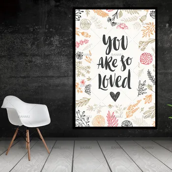 

Letter You are so Loved Nordic Abstract Wall Pictures Living Room Art Decoration Pictures Scandinavian Canvas Painting No Frame