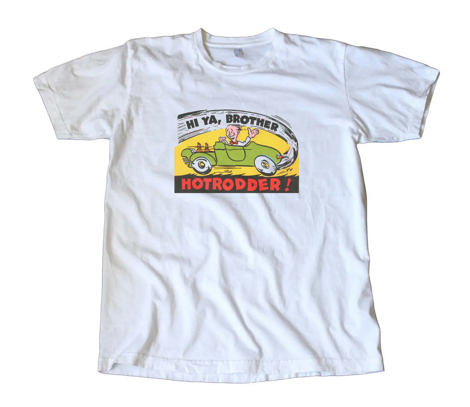 Винтажная футболка с надписью Hi Ya Brother Hotrodder-хит продаж speed Gasser chevi | Мужская одежда