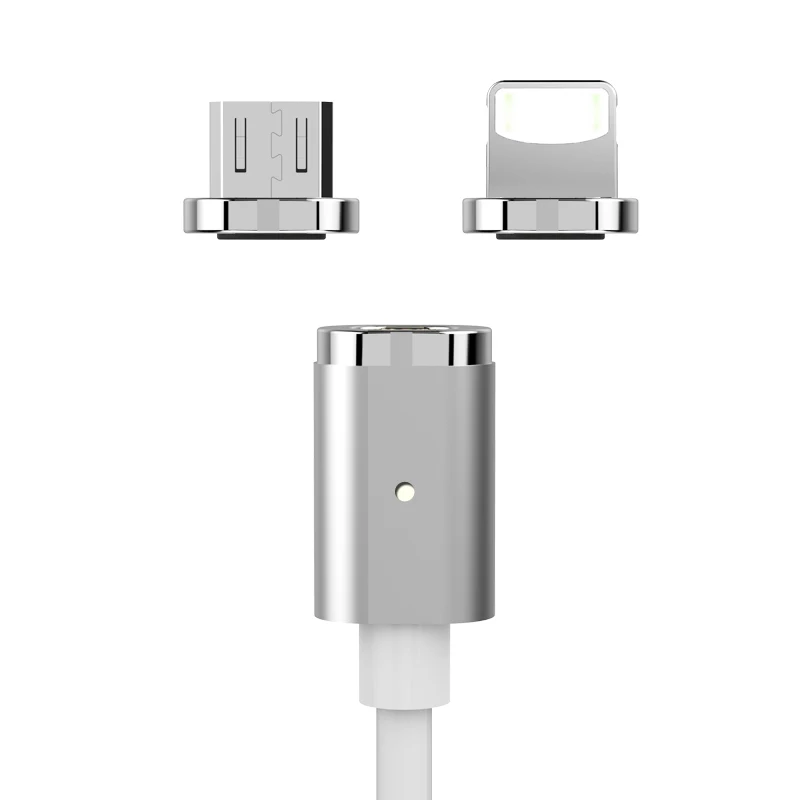 WSKEN X-Cable Mini 2 Магнитный зарядный кабель для Micro USB huawei Xiaomi samsung htc для iPhone 5 6 7 Plus SE - Цвет: Micro and IOS Silver