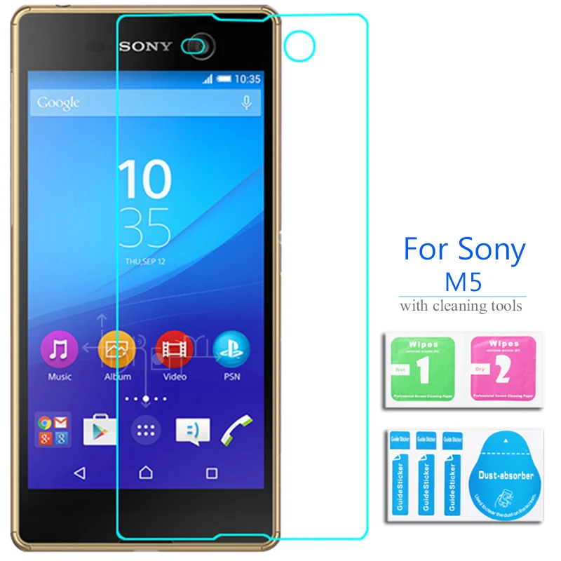 

2Pcs For Sony Xperia M5 Tempered Glass Screen Protector Cover Film on M 5 E5606 Lte E5643 E5633 E5603 E5653 Dual