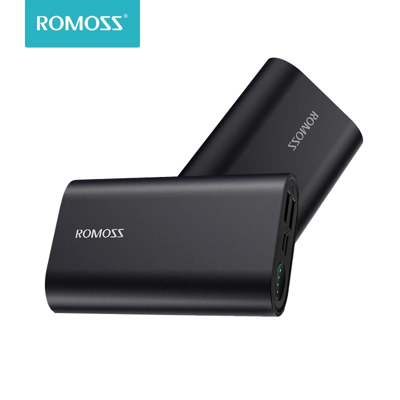 

ROMOSS SE10 10000mAh Power Bank Fast Charging Portable External Battery Dual USB Outputs/Inputs For iphone 8plus Xiaomi6 Huawei