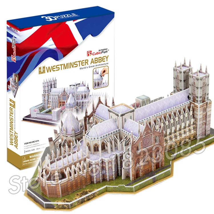 145PCS Westminster Abbey 2016 font b New b font 3D Puzzle DIY Jigsaw Assembly Model Building