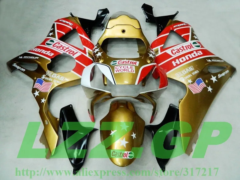Наборы обтекателей для HONDA CBR954 02 03 954RR CBR900RR 954 2002 2003 CBR 900RR золотистый красный