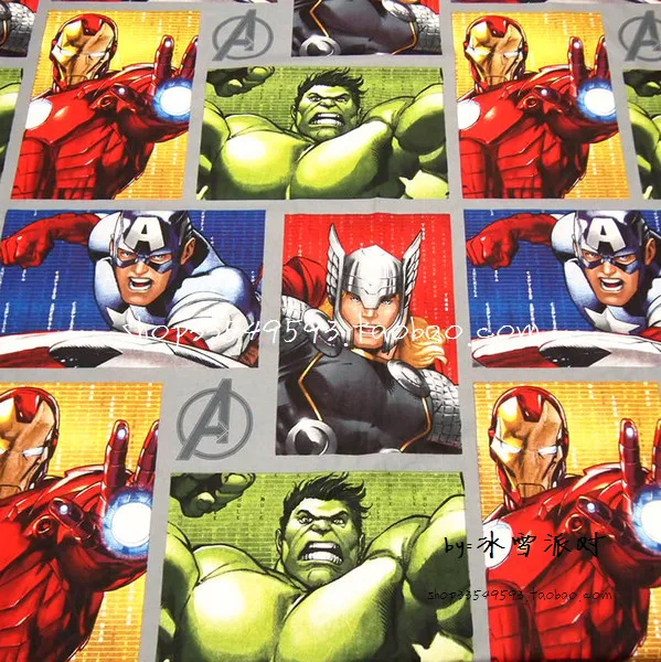 

140cm Width Marvel Super Hero The Avengers Bust Photos Cotton Fabric for Baby Boy Clothes Hometextile Patchwork DIY-AFCK232