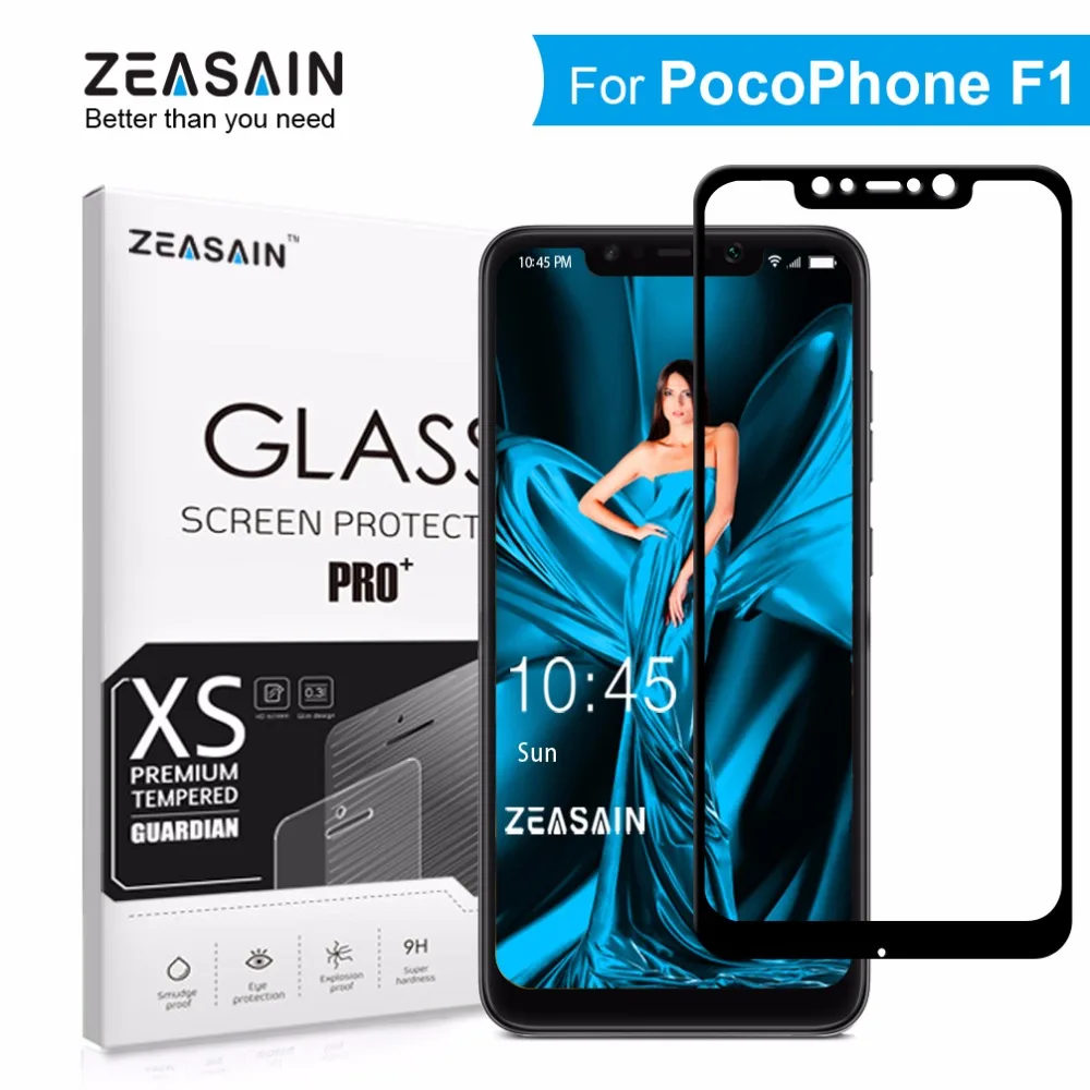 Оригинальное закаленное стекло ZEASAIN 9H для Xiaomi PocoPhone F1 Poco защита экрана 2.5D HD