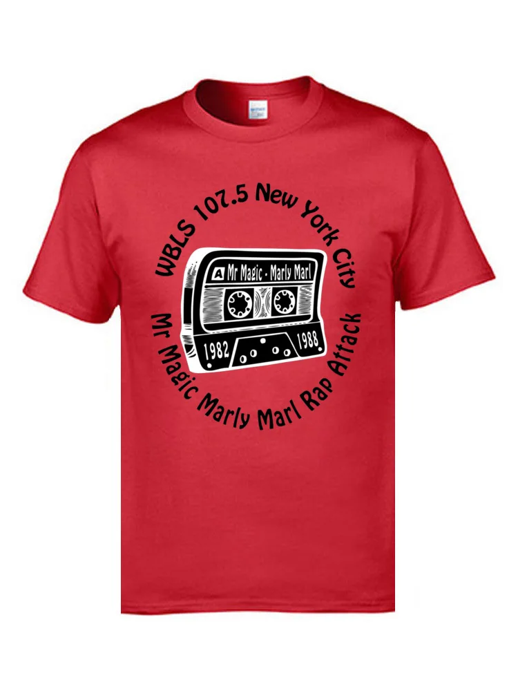 Camisa O Neck Top T-shirts Lovers Day Tops Tees Short Sleeve 2018 100% Cotton Custom T-Shirt Design Men's Wholesale Marly Marl Rap Attack Old School Hip Hop 4121 red