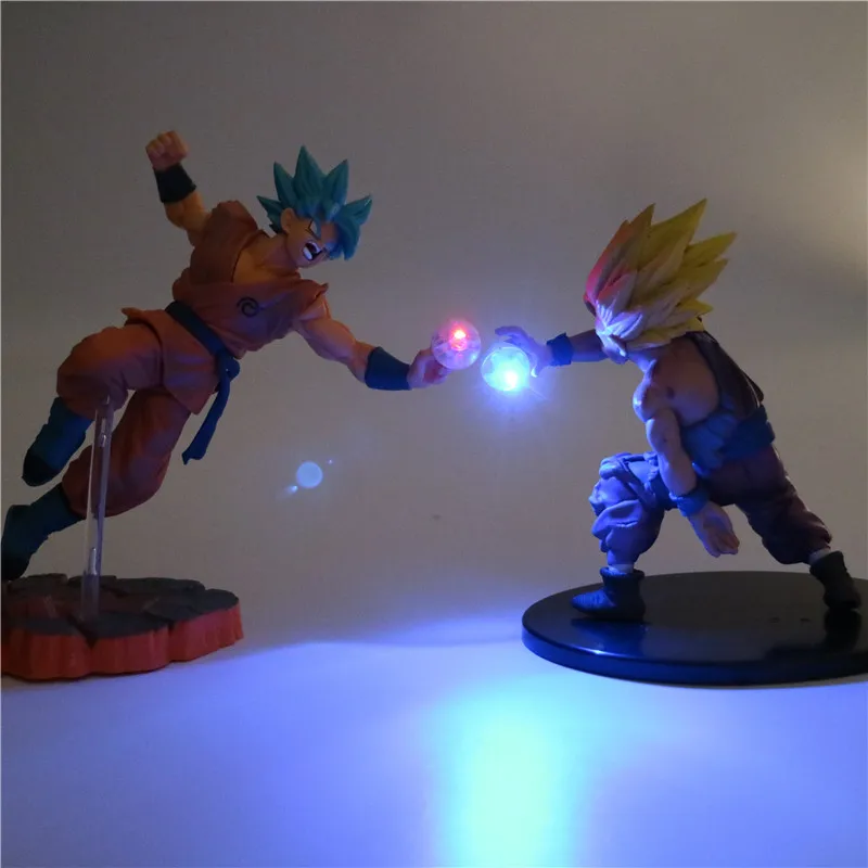 Dragon Ball Z Сон Гоку аниме Ночной светильник Супер Saiyan ПВХ фигурка Коллекционная DIY Настольная лампа 3D модель DBZ игрушка для детей