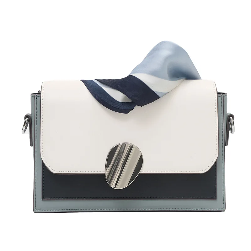 

luxury handbags women bags designer Fashion design color scarf, cowhide bag 2019 new single-shoulder cross-body handbag woman