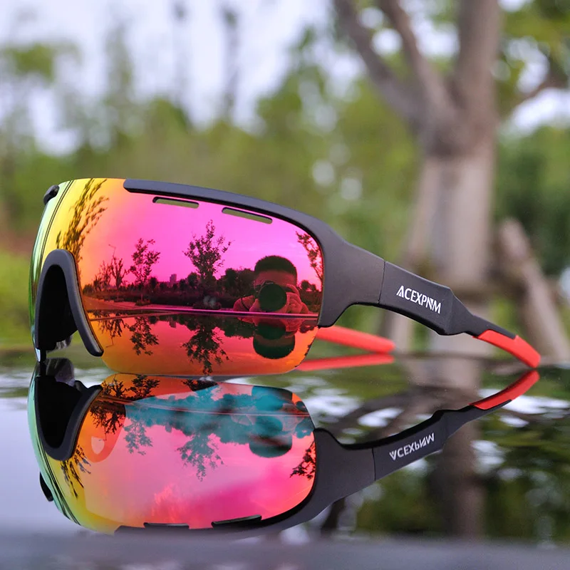 Men Polarized Cycling Glasses Mountain Bike Cycling Goggles Outdoor Sports Cycling Eyewear UV400 Sports Sunglasses 4 Lens