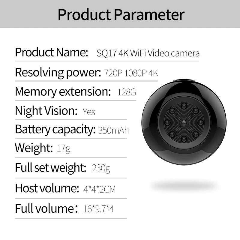 Volemer Mini Camera Magnetic 4K Wifi Video Camera Recorder HD1080P IR Night Vision Cam Motion Detection Home Security Camcorder (12)