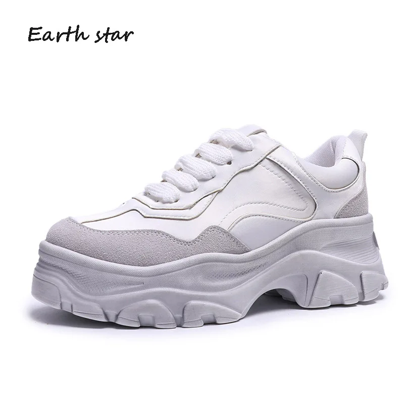 

zapatos de mujer Casual White Shoes Women Fashion Brand Platfrom Sneakers Lady chaussure Autumn Female footware All Match Black