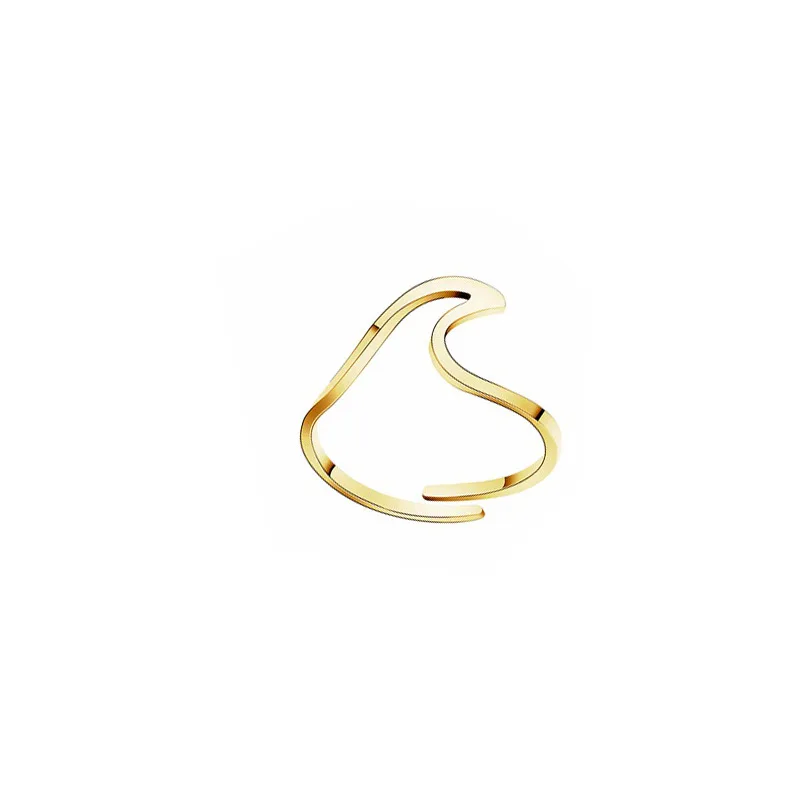 

QHQ ringTitanium steel wave adjustable ring jewelry gold silver rose gold accessories jewellery women men couple wedding rings