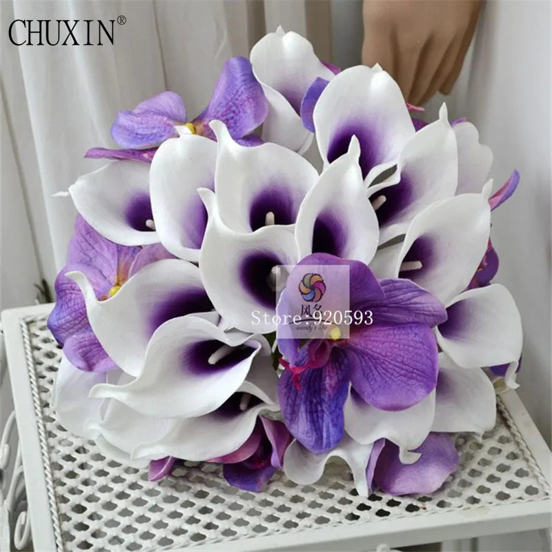 Online Whole Natural Purple Flowers From China 21pcs Lot Natural Real Touch Flowers White Dark Purple Pink Calla Lily