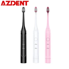Новая модная электрическая звуковая зубная щетка для взрослых AA с питанием от батареи без перезаряжаемой зубной щетки 2 Сменные головки 2 режима+ таймер
