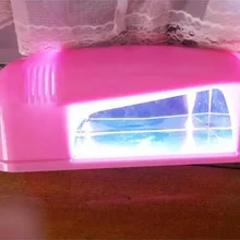 Розовый 9 Вт гелевых ногтей, УФ-лампы ЕС США Plug УФ-лампы для ногтей барабан с 9 Вт LED Розничная пакет коробки