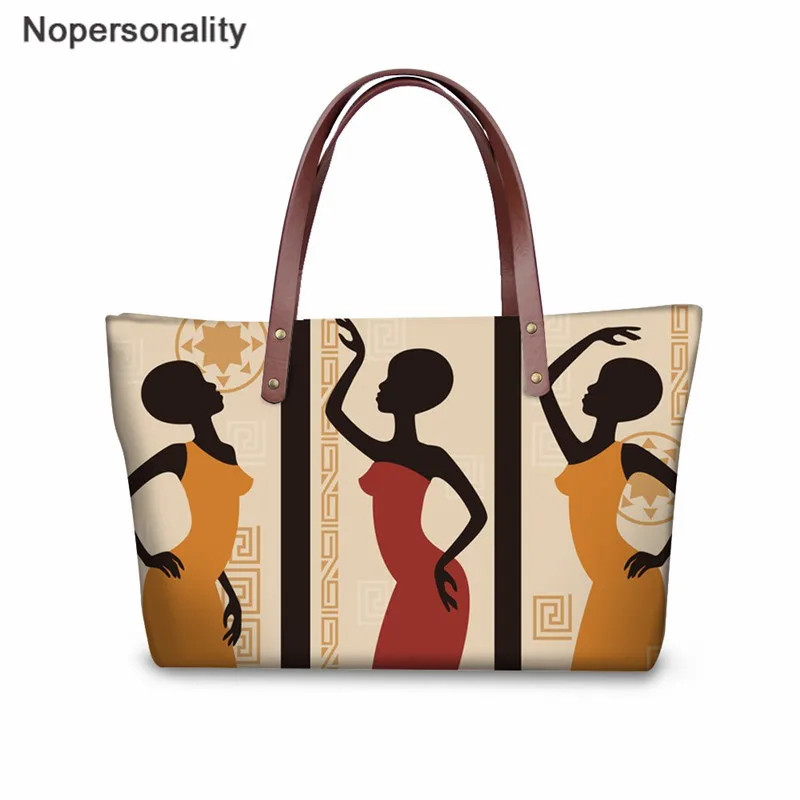 Nopersonality роскошные сумки женские сумки черные художественные африканские девушки летняя пляжная сумка сумки для женщин женские кожаные