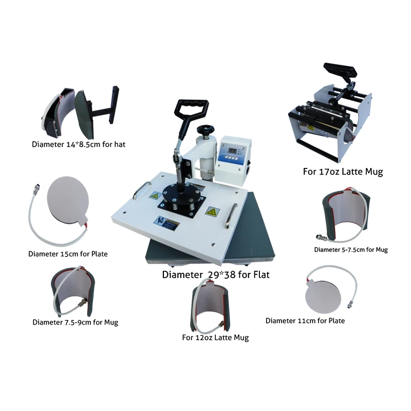 Тепловой пресс 8 в 1 принтер для печати на футболках 38 х43 см|thermal transfer printer|thermal
