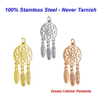 

5pc/lot 316L Stainless Steel Dream Catcher Pendant 100% Steel Lotus Net diy Handmade Jewelry Making Finding supplies