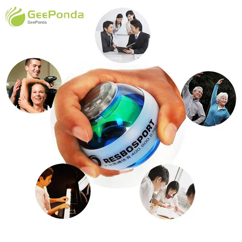 GeePonda Lighting Counting Gyroscope Force Ball Home Gym Exercise Equipment Gyro Wrist Power Ball Auto Fitness Forearm Trainer GeePonda Lighting Counting Gyroscope Force Ball Home Gym Exercise Equipment Gyro Wrist Power Ball Auto Fitness Forearm Trainer
