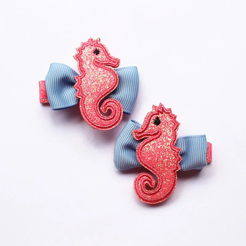 

4sets/lot Gold Glitter Felt Animals Shape Hair Clips Modish Girls Kids Light Purple Girls Cute Hairpins 24pcs/lot Ribbon Bows