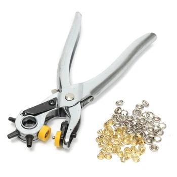 

Wholesale Revolving Heavy Revolving Leather Belt Holes Punch Hand Pliers Tool Eyelets 6 Sized 4.5mm,4mm,3.5mm,3mm,2.5mm