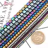 2,3,4,6mm Smooth Cube Hematite Beads Loose Natural Stone Beads For DIY Necklace Bracelt Earring Woman Gift Jewelry Making 15