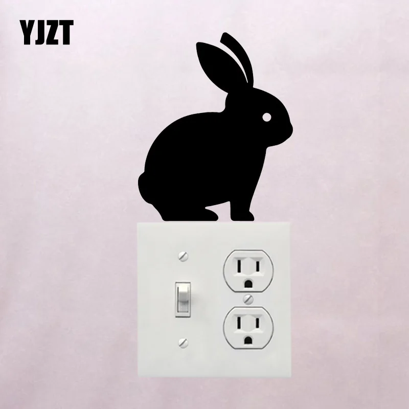 

YJZT Rabbit Cute Animal Pet Art Decal Vinyl Home Room Decor Wall Switch Sticker 17SS0035