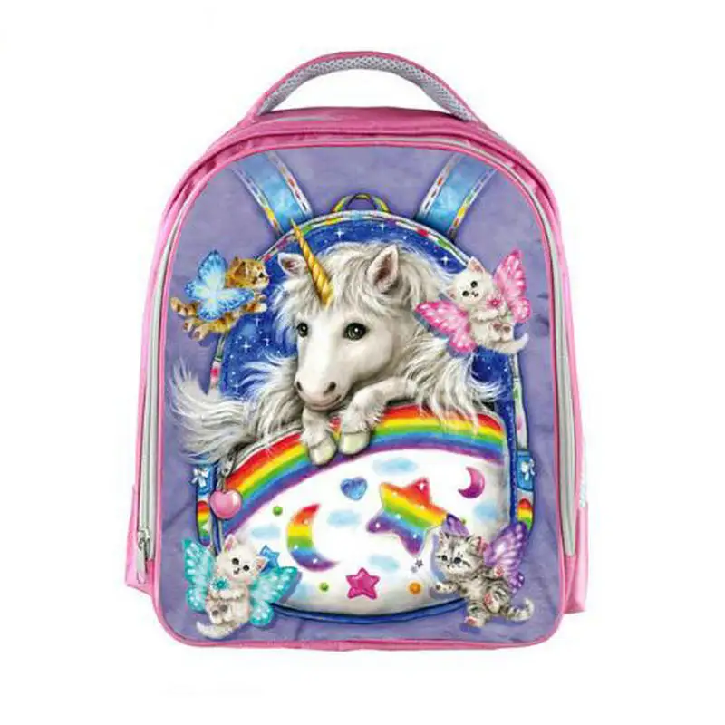 Children Anime Unicorn Backpack Boys Girls Cartoon Kindergarten