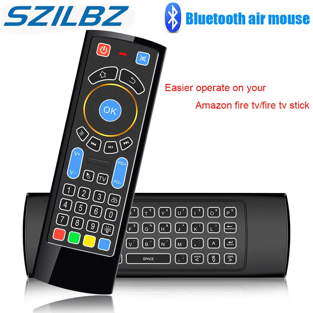 

SZILBZ Bluetooth Mini Wireless keyboard Remote Control IR Air Mouse for Amazon Fire TV/Fire Stick/Android TV/mi box/PC/Raspberry