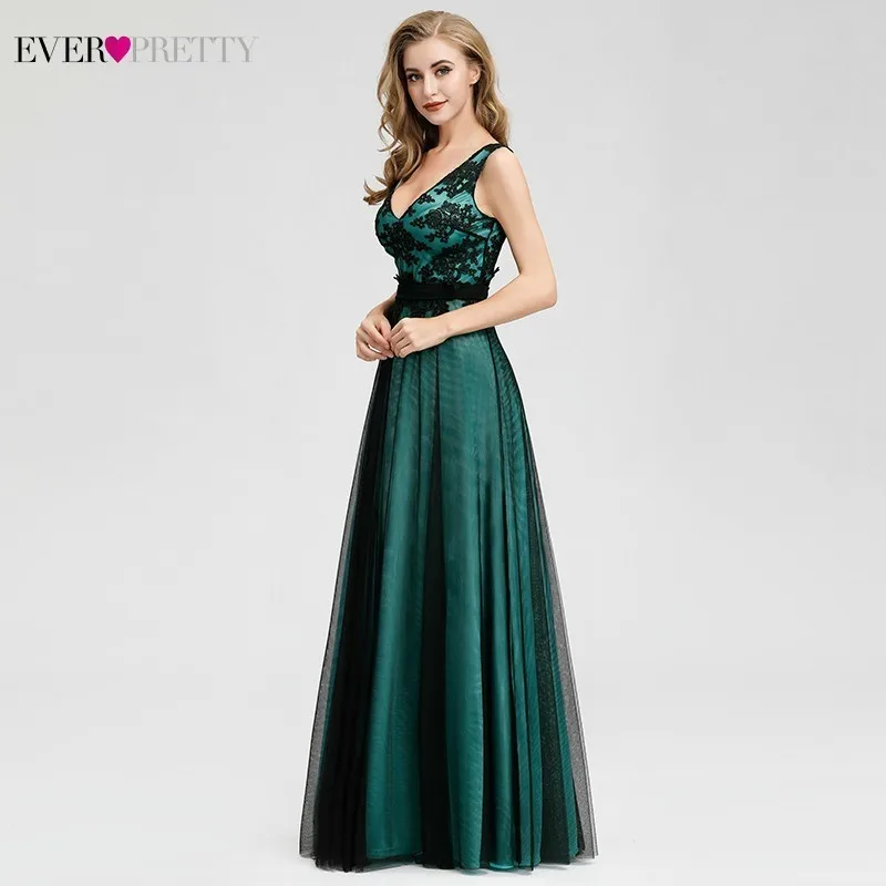 Элегантные темно зеленые платья подружки невесты Ever Pretty трапециевидные