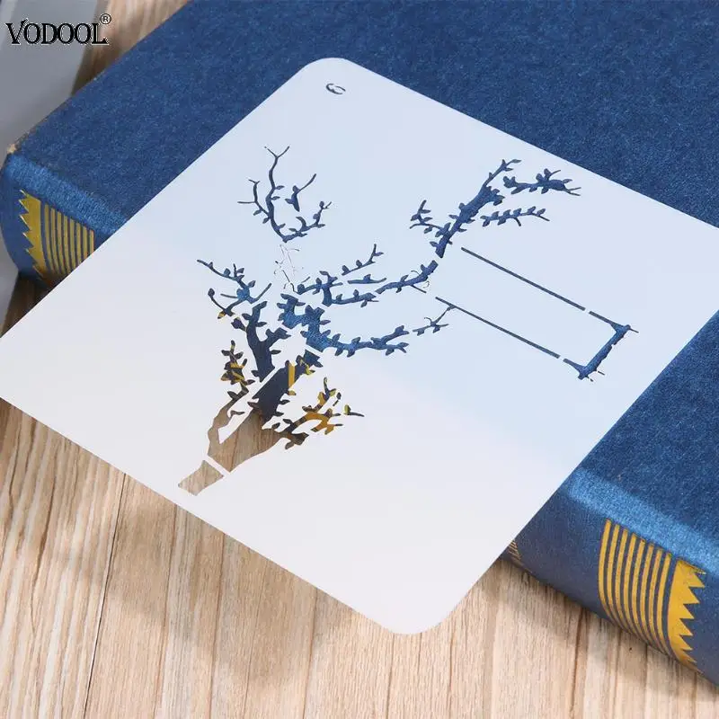 

DIY Hollow Tree Swing Stencil Template Chic Embossing Stencil Photo Album Painting Decorative Paper Scrabooking School Supplies