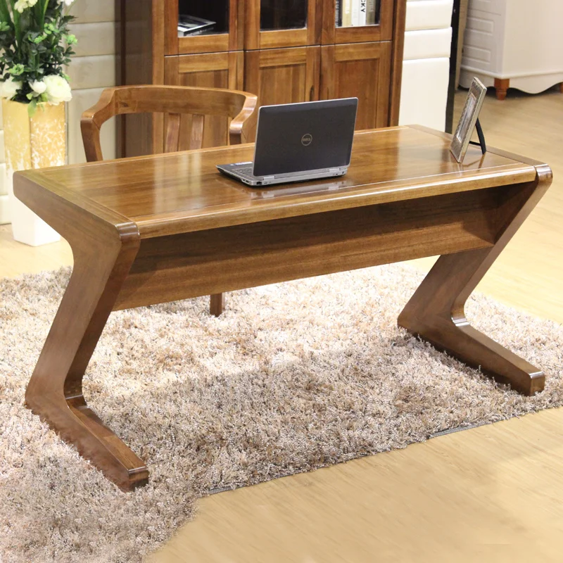 All Solid Wood Walnut Computer Desk Minimalist Home Laptop Type Z