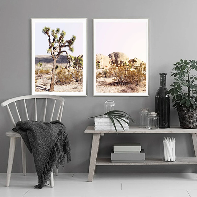 Us 3 75 25 Off Modern Canvas Wall Art Desert Prints Joshua Tree Print Printable California Desert Decor California Cactus Painting Decoration In