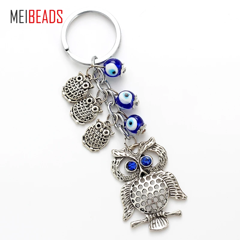 cheap MEIBEADS Evil Eye Fashion Alloy Owl Blue Resin Eye For Key Decoration Pendants Fashion Accessories Creative Novelty Gifts EY4730