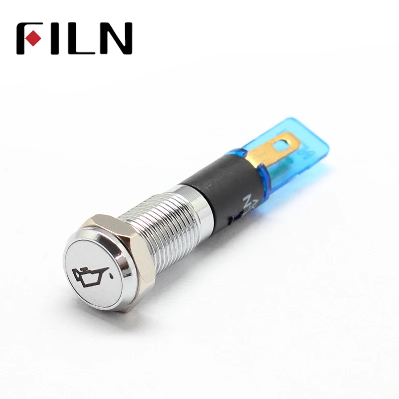 Waterproof Lamp FILN 12V LED Car Boat LED Warning Dashboard Signal Lights Instrument Pilot light 220V 8mm (9)