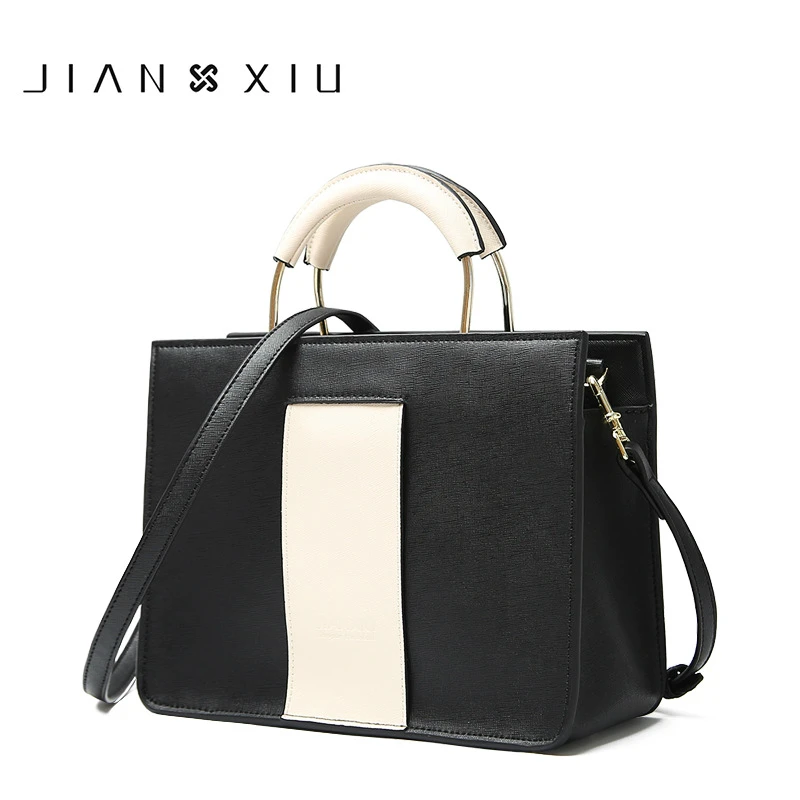JIANXIU The New Style Of Fashion And Casual Business Hasp Single Shoulder Woman Black Or Red Genuine Leather Big Space Bag | Багаж и сумки